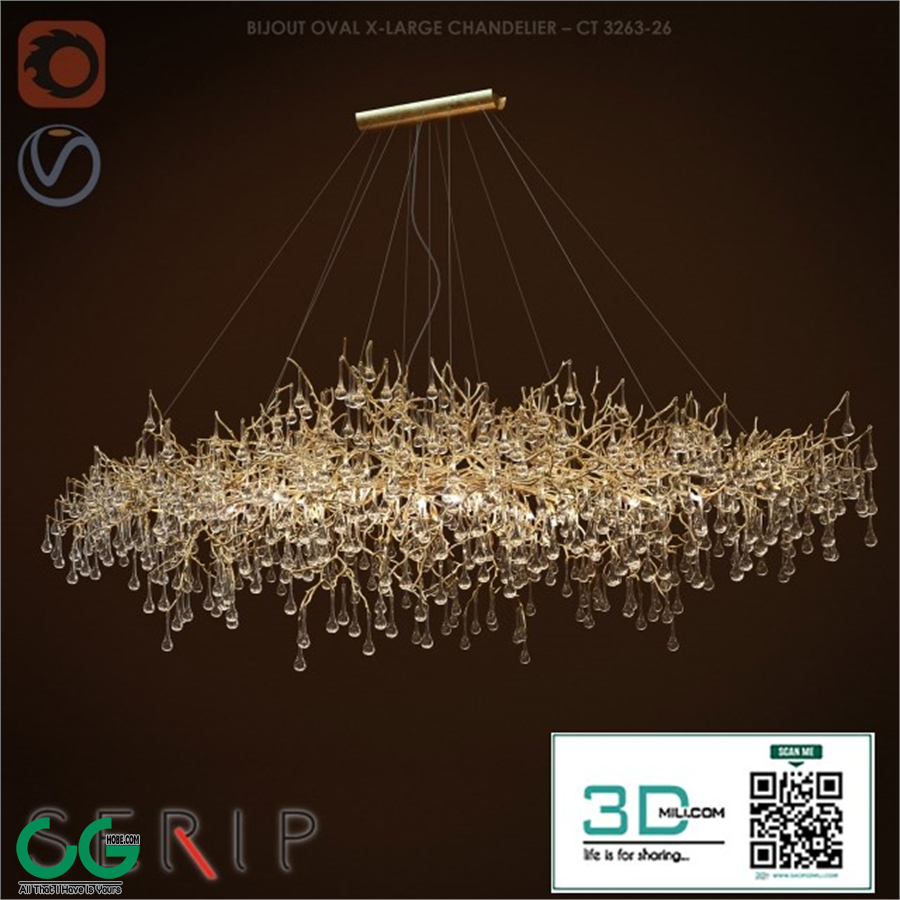 Chandelier SERIP BIJOUT OVAL X-LARGE CHANDELIER